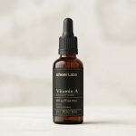 Sheni Labs Vitamin A Food Supplement — 800 µg RE retinyl palmitate per drop, 100% NRV, 30 mL amber glass dropper bottle, European formula. Paris · Warsaw · Berlin.